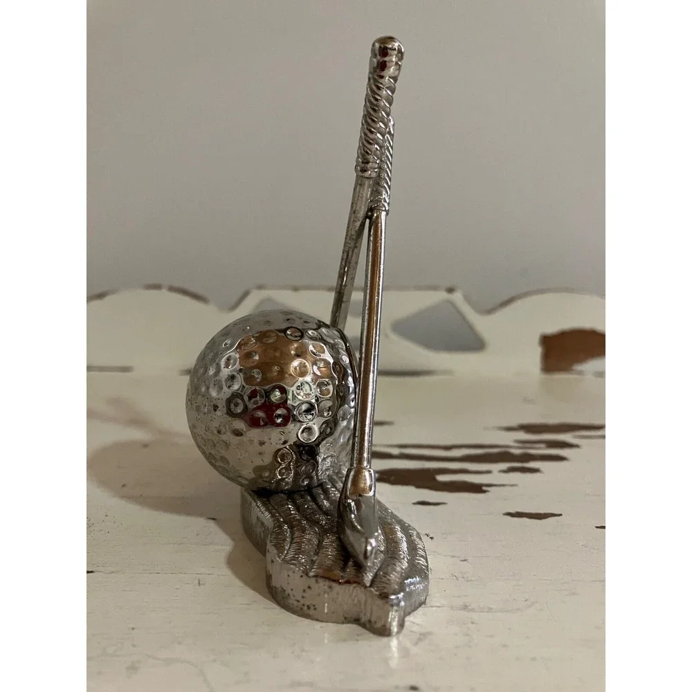 Timex Desk Clock Golf Ball And Clubs, Vintage